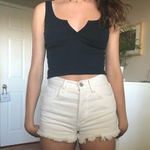 Brandy Melville Navy Blue Crop Tank Top